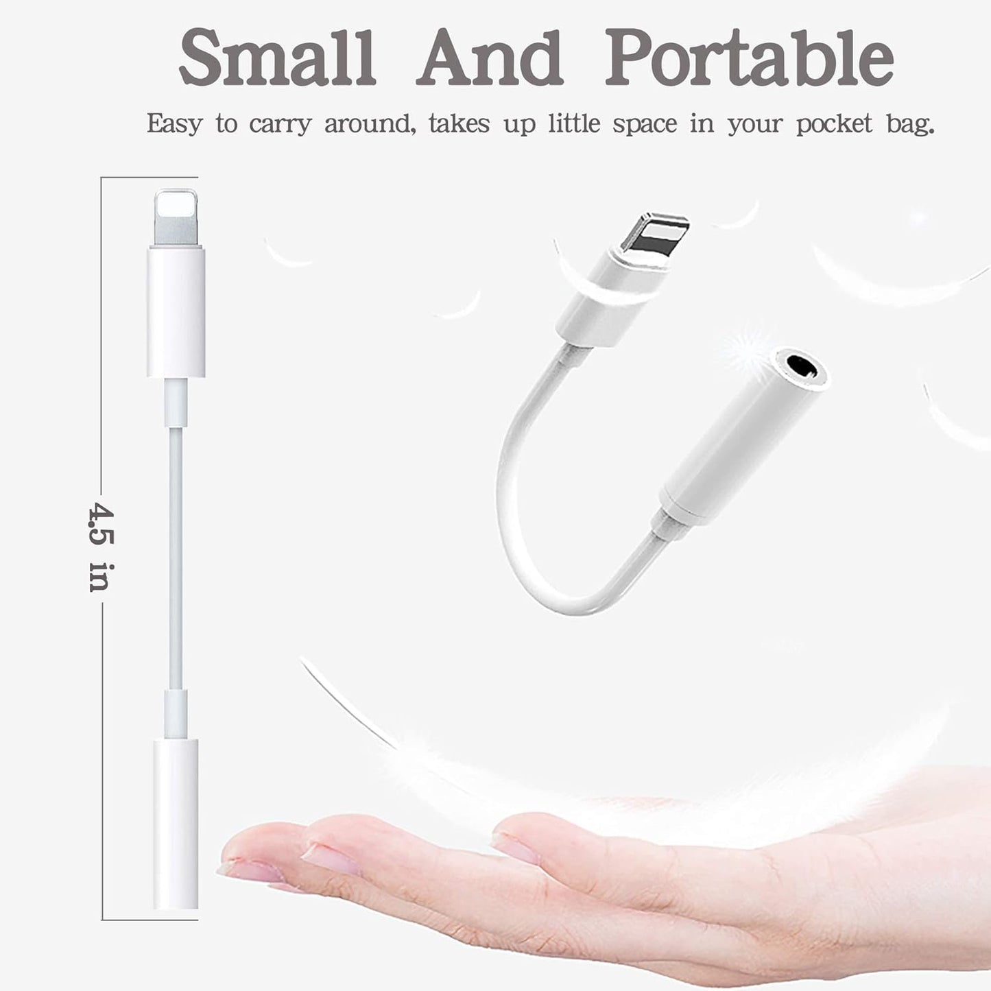 Apple MFi Certified 2 Pack Lightning to 3.5mm Headphone Aux Audio Jack Adapter, iPhone Dongle Cable Earphones Headphones Converter Compatible with iPhone 13 12 11 Pro X XR XS Max 8 7 (3)