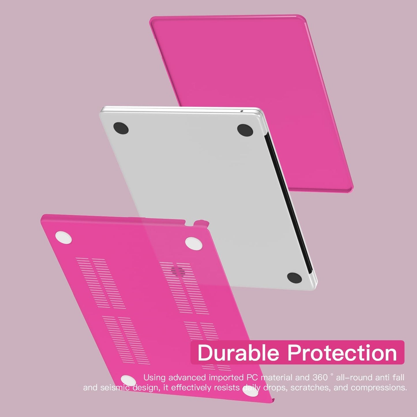 CISSOOK Compatible with MacBook Air 13 inch Case 2025 2024 2023 2022, Hard Shell Case Keyboard Cover for MacBook Air 13.6 inch M2 M3 M4 Chip A3240 A3113 A2681, Matte Rose Red