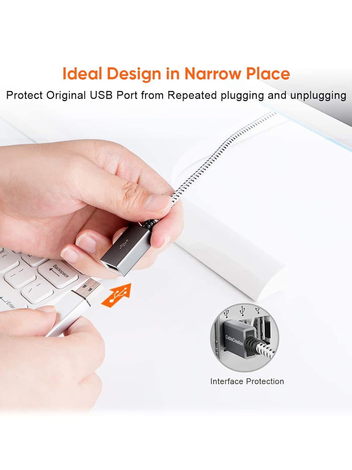 CableCreation Short USB 3.0 Extension Cable 1FT, USB 3.0 A Male to Female Extension Cable Extender Cord for VR, PlayStation, Keyboard, Printer, Space Gray 0.3M