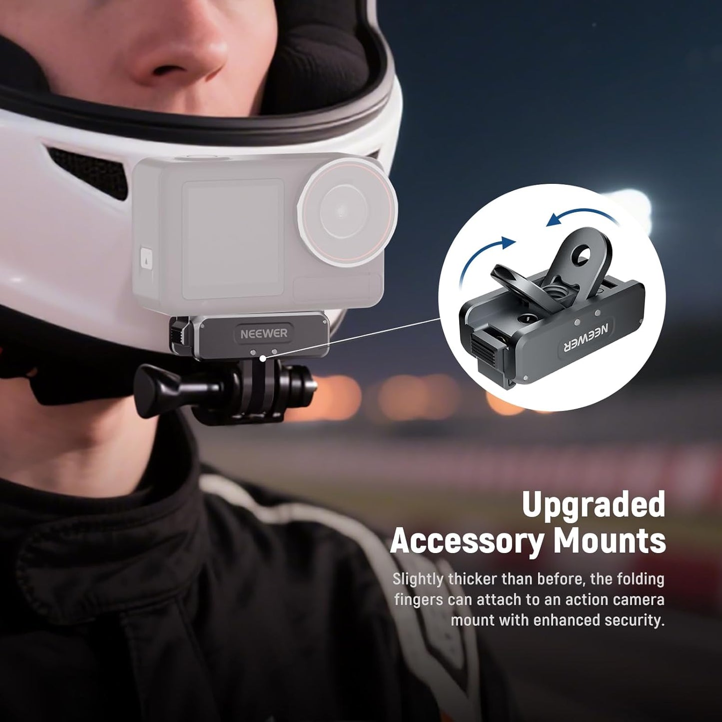 NEEWER Upgraded Magnetic Mount Adapter Compatible with DJI Osmo 360 / Action 5 Pro/4/3, Quick Release Action Camera Mount Vlogging Accessories with 1/4" Tripod Thread, AC011 Dark Gray