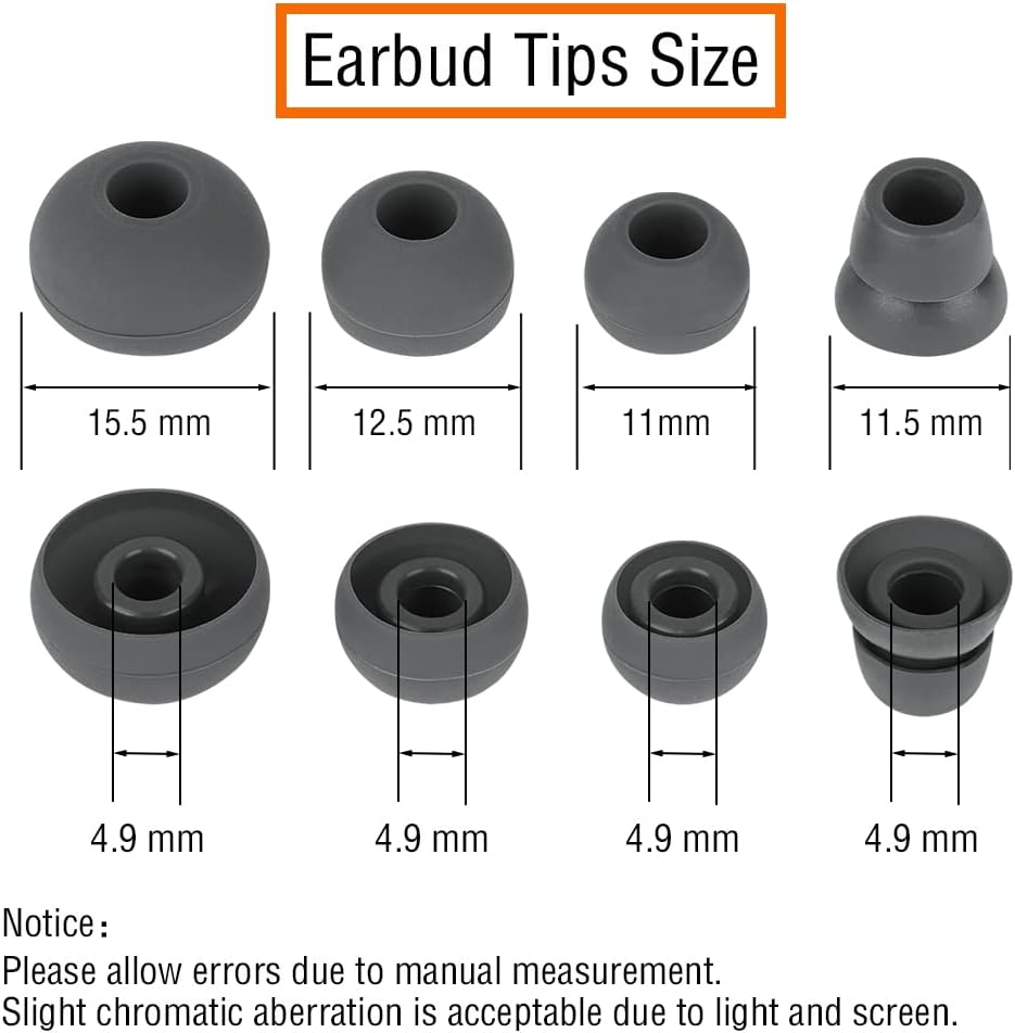 4 Pairs Silicone Ear Tips Earbuds Replacement Tips Earbuds Cap Eartips Tips Compatible with Powerbeats 1/2/3 Wireless Beats by Dre Headphones