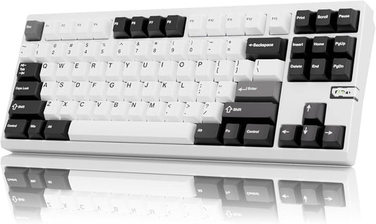 Chilkey ND TKL Aluminum Mechanical Keyboard, 87 Keys Tenkeyless Wireless Gaming Keyboard, Tri-Mode BT5.3/2.4GHz/USB-C PBT Keycaps Hot Swappable Custom Key Board for Windows Laptop Office PC