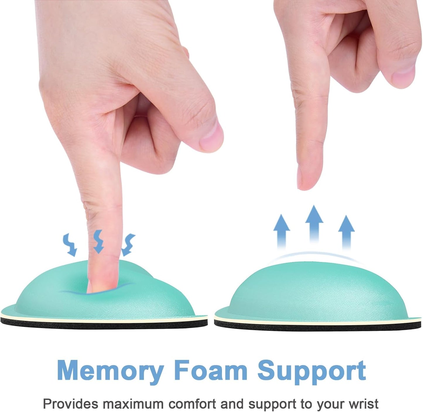 Dapesuom Mouse Wrist Rest, Ergonomic Memory Foam Mouse Wrist for Computer Desk Mats Support, Hand Rest Pad Cushion for Gaming, Office, Laptop, Men, Women, Pain Relief & Easy Typing, Malachite Green