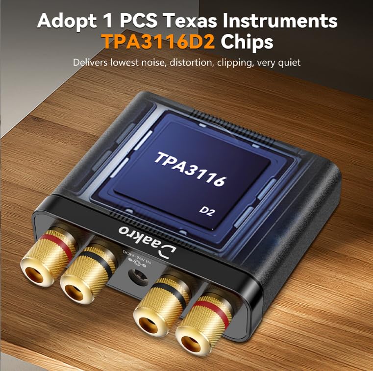 AK30 Mini Bluetooth Amplifier for Passive Speakers,50W+50W 2.0CH Audio Amplifier,Stereo HiFi Digital Amp,Home Amp Receiver w/AUX/USB/BT/Opt Input & 12V/5A Power Adapter for Home/Garage/Ceiling