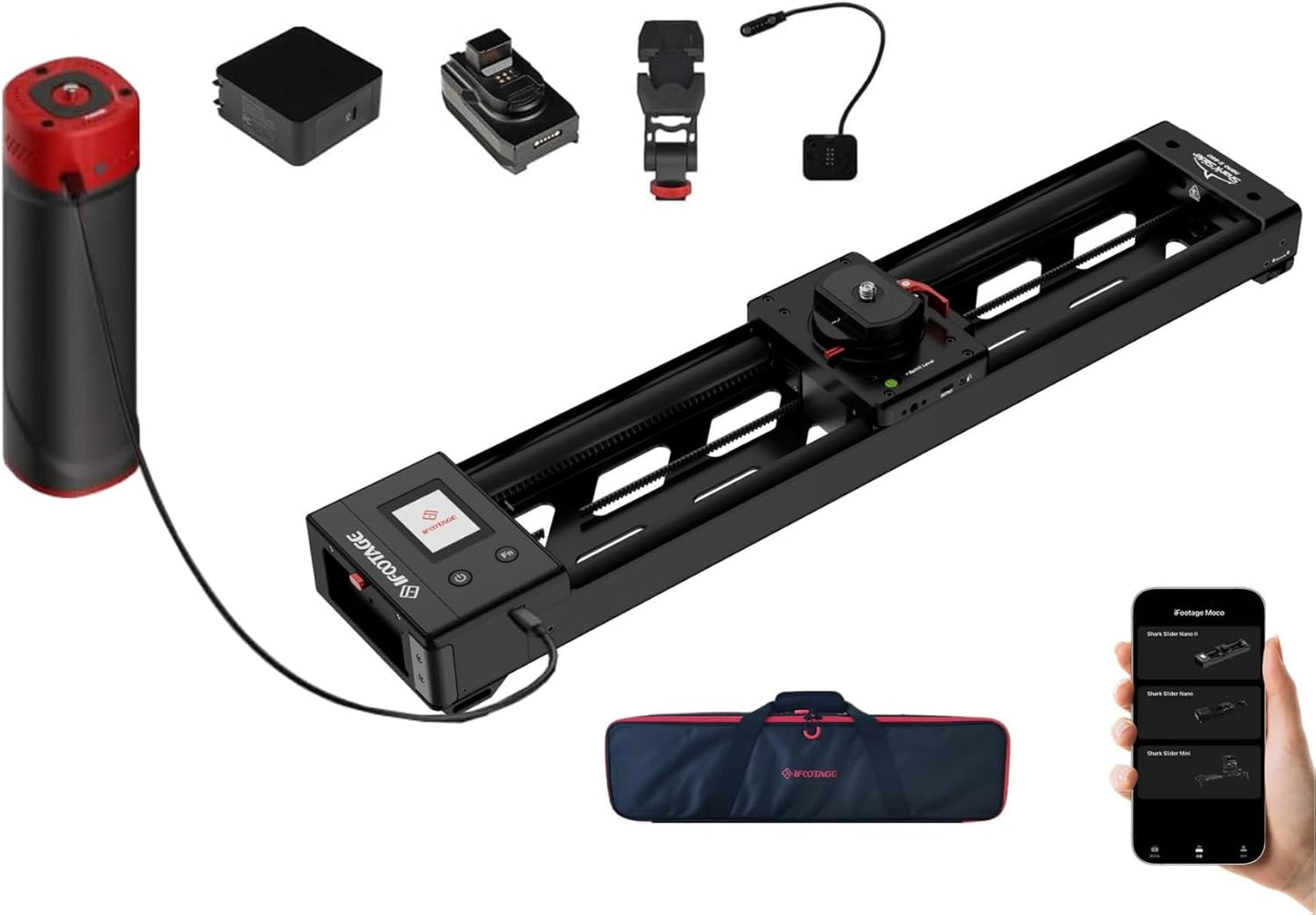 IFOOTAGE Shark Slider Nano II-660 (26inch) Motorized Camera Shark Slider with Dedicated Battery Grip PD140H Combo