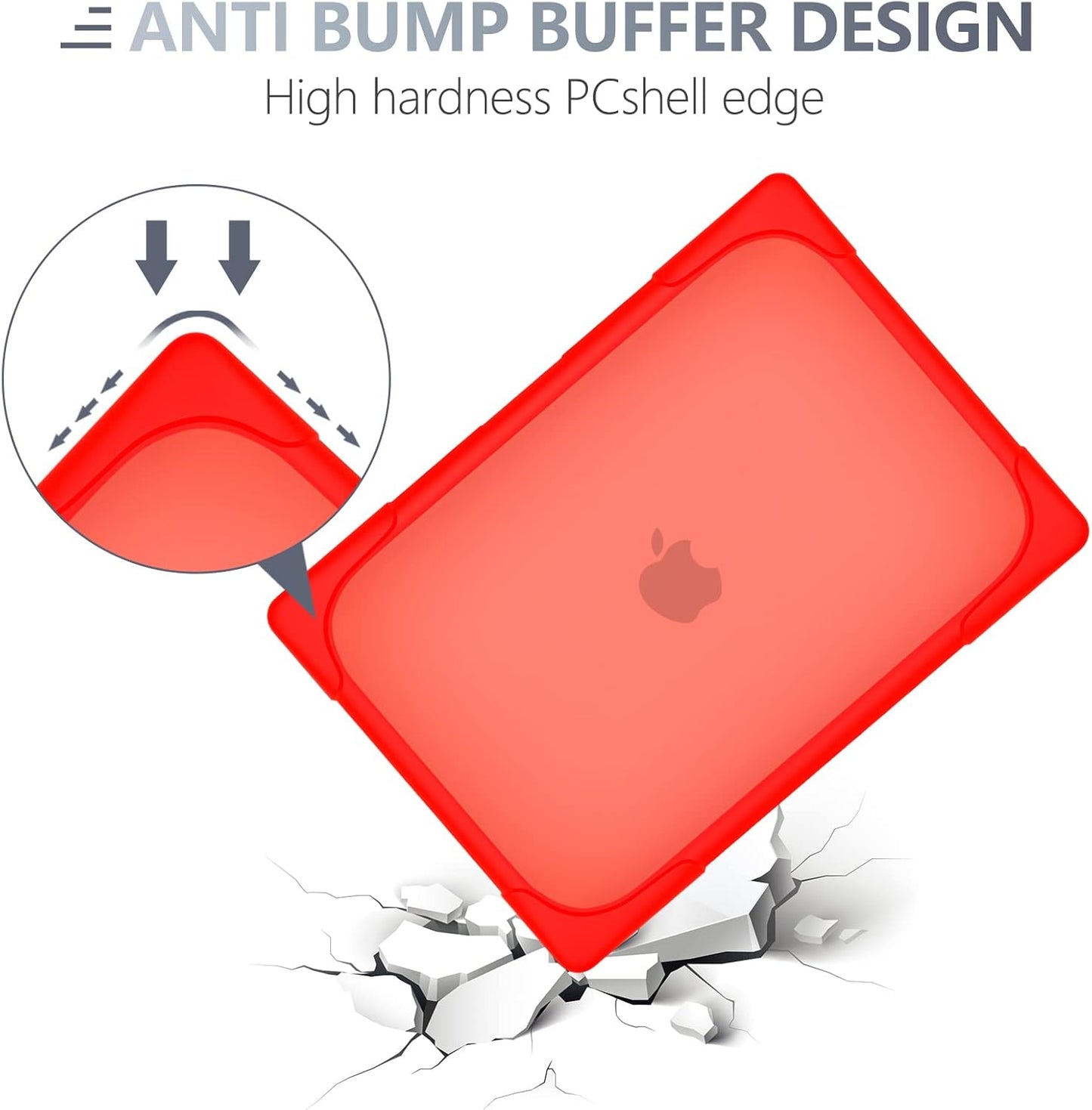 Batianda for New MacBook Air 13.6 inch Case 2025 M4 2024 2022 Release Model A3240 A2681(M2) A3113(M3), Heavy Duty Shockproof Protective Hard Shell with Fold Kickstand & Keyboard Cover, Red