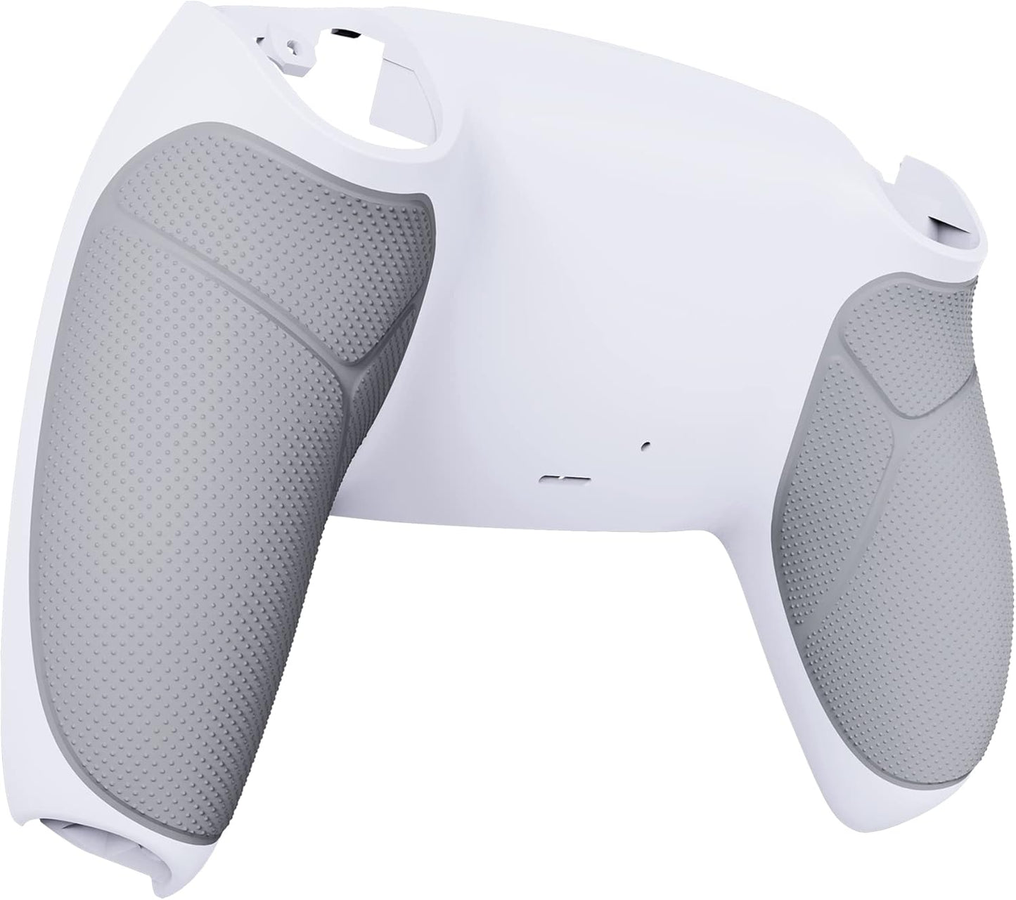 eXtremeRate White & Gray Performance Rubberized Grip Custom Back Plate Bottom Shell Compatible with ps5 Controller, Replacement Back Shell Cover Compatible with ps5 Controller
