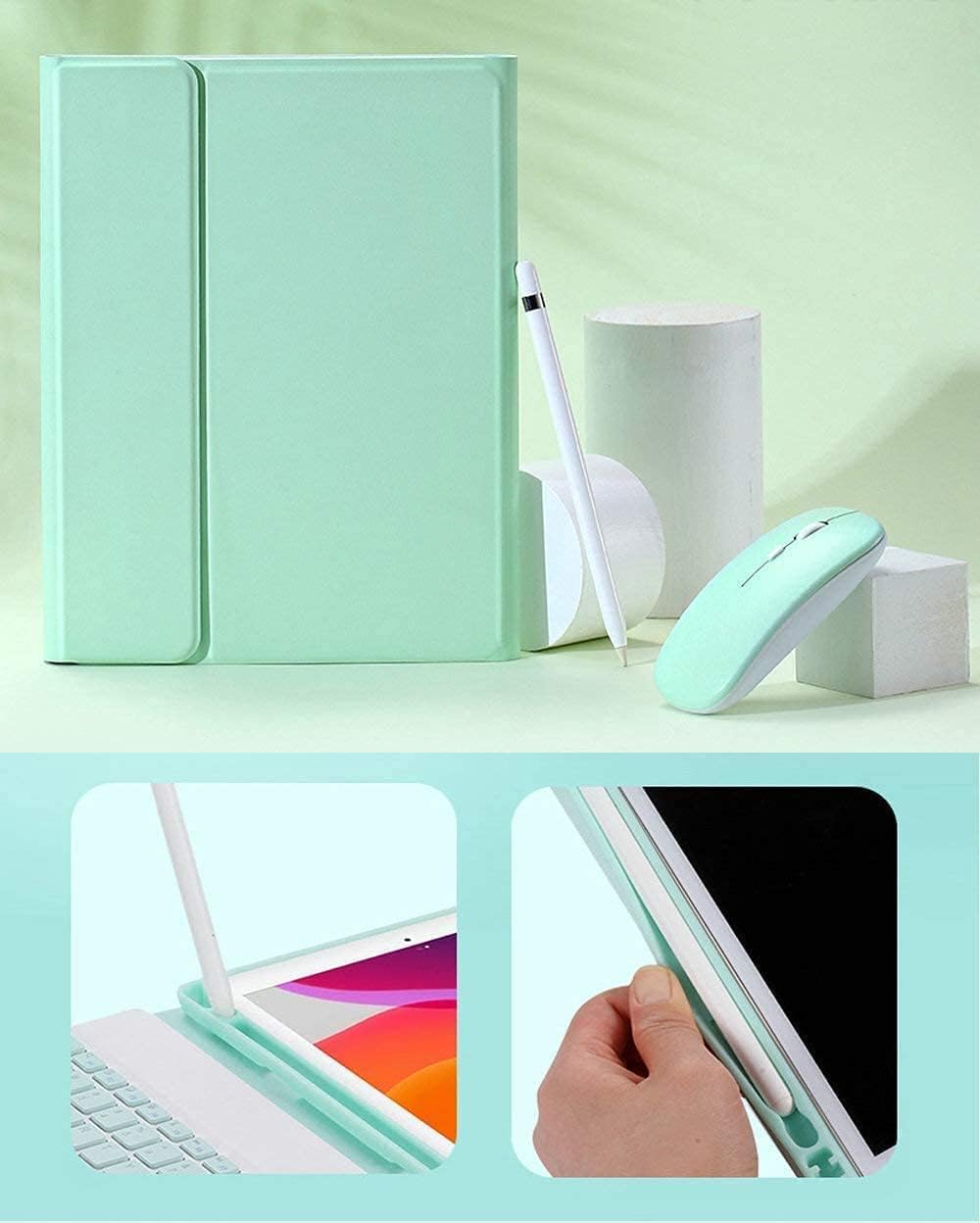 AnMengXinLing Keyboard Case for iPad 11th(A16)/iPad 10th Generation 2022 with Mouse Detachable Wireless Bluetooth Keyboard Pencil Holder Slim Leather Cover for iPad11/iPad10, Sky Blue