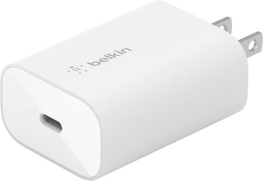 Belkin USB C Charger Block 25W - Power Delivery PPS Super Fast Charging - Apple iPhone 16 Series, Samsung Galaxy S25, iPad, AirPods, Nintendo Switch 2 & More