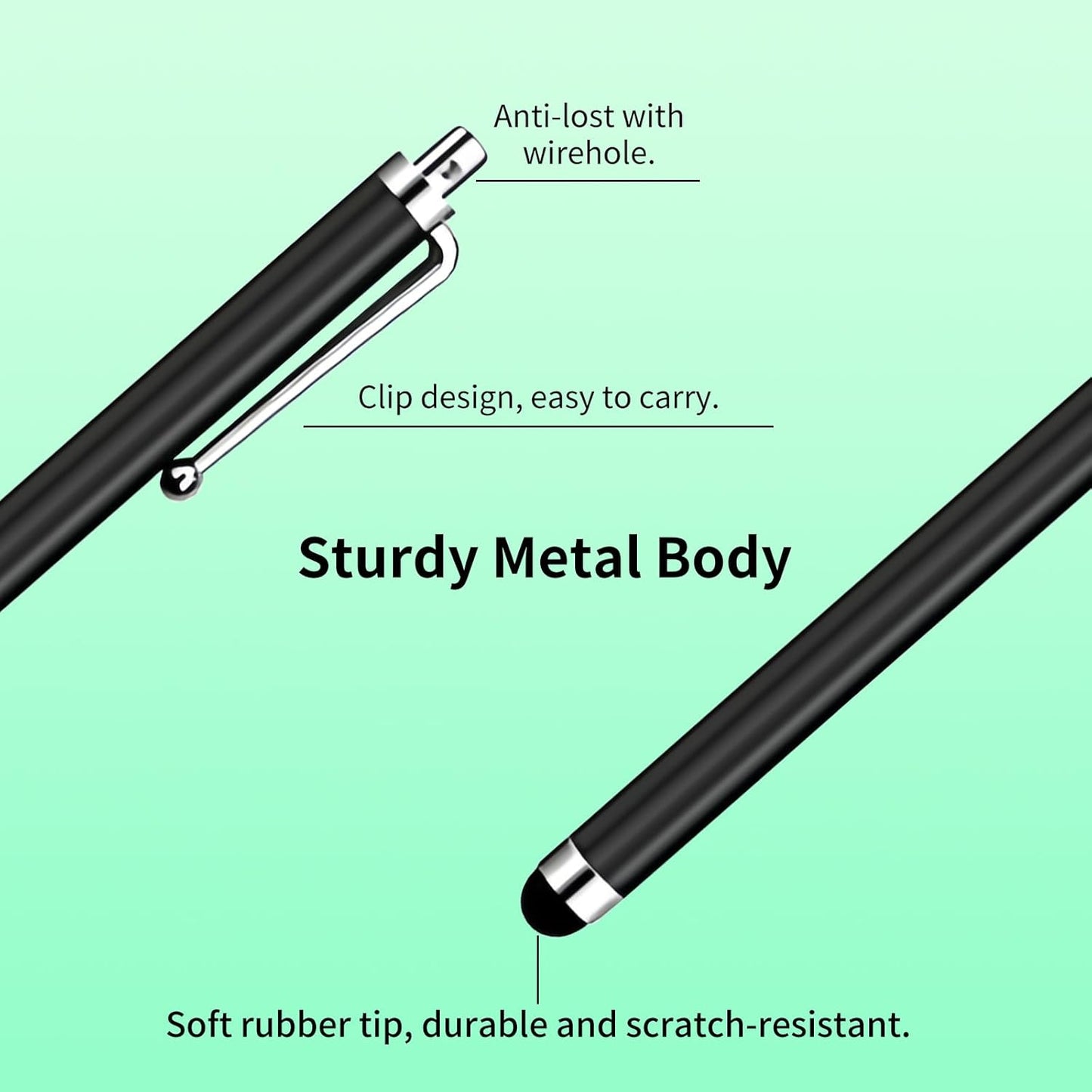 20 Pack Stylus Pen,Stylus Pen for Touchscreen High Precision and Sensitivity for Everyday Writing/Drawing,Universal Stylus Compatible with All Touch Screens,Black