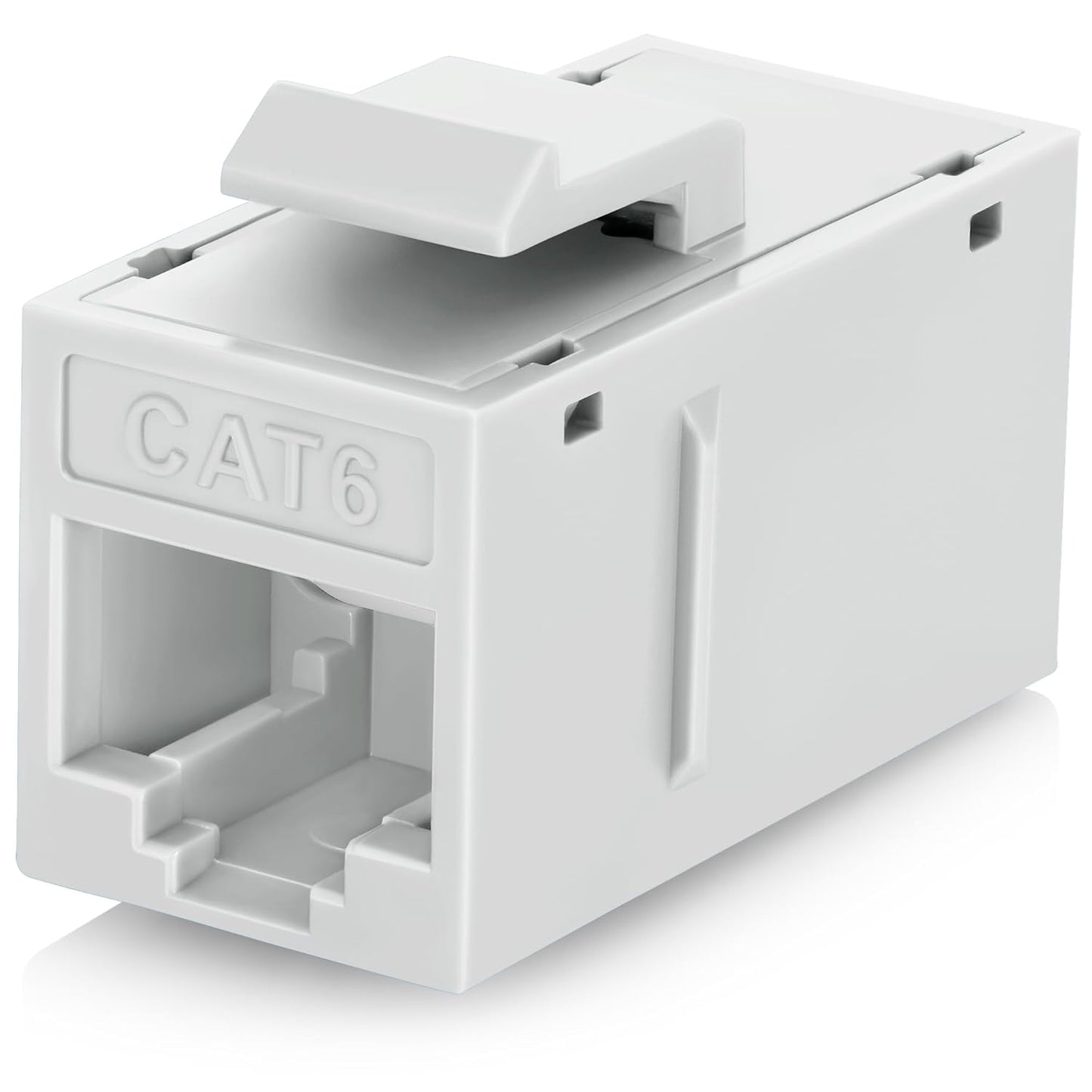 Everest Cat6 RJ45 Keystone Coupler (6-Pack) in White - RJ45 Coupler - Cat 6 Couplers - Female to Female Cat6 Keystone Jacks - Ethernet Couplers - Ethernet Cable Extender