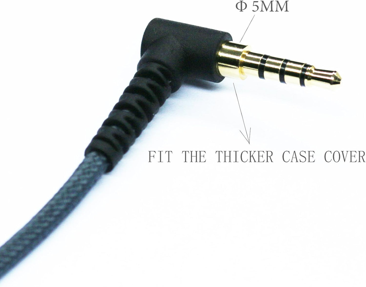 20cm(0.6ft) Right angle 4 pole 3.5mm 1/8 inch male to 4 pole 3.5mm 1/8 inch Female Stereo Audio headphone earphone Extension Cable adapter Cord Tangle-Free Braided wire