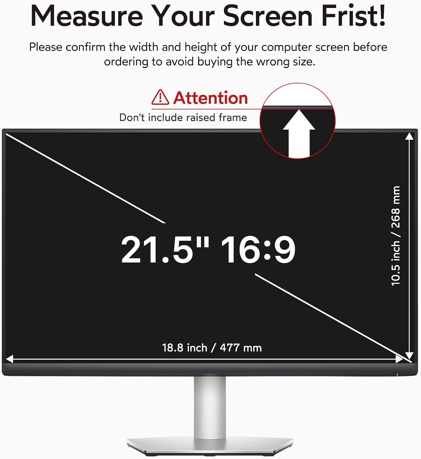 bersem 2 Pack 21.5 Inch Monitor Computer Privacy Screen Filter for 16:9 Ratio,Removable Monitor Anti-Glare & Privacy Filters for 21.5 Inch, Anti Blue Light, Anti-Spy, Anti-Scratch, UV-Blocking