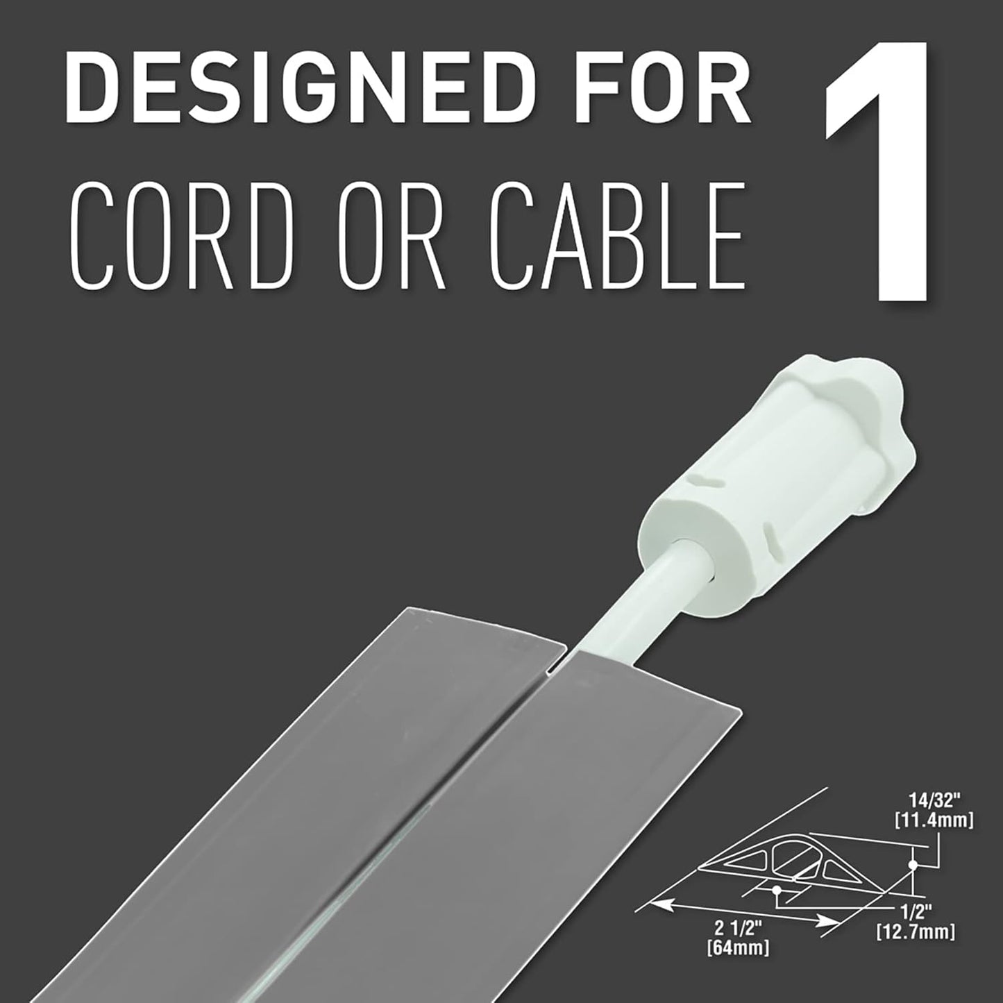 C2G Wiremold Floor Cord Management Kit, Corduct, Cord Protector, Wire Organizer and Hider, Rubber Cable Cover and Concealer, Gray, 5 Feet, CDG-5