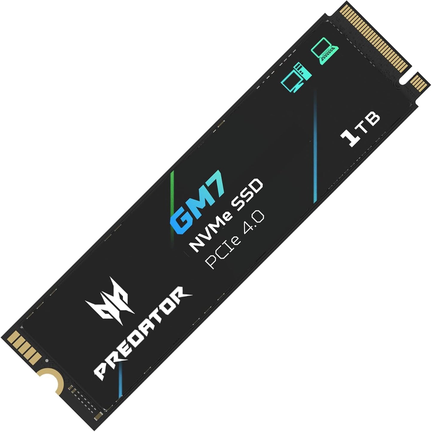 acer Predator GM7 1TB SSD: M.2 2280 PCIe Gen 4 x4 NVMe 2.0, Read Speed Up to 7400 MB/s, Internal PC Solid State Drive for Laptop, Desktop and PS5