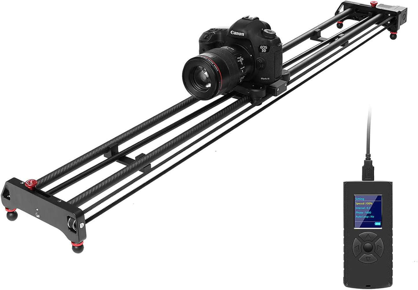 GVM Motorized Camera Slider, 48"/120CM Carbon Fiber Camera Slider with Time-Lapse Photography, Automatic Round Trip, Tracking Shooting and 120 Degree Panoramic Shooting, with Remote Controller