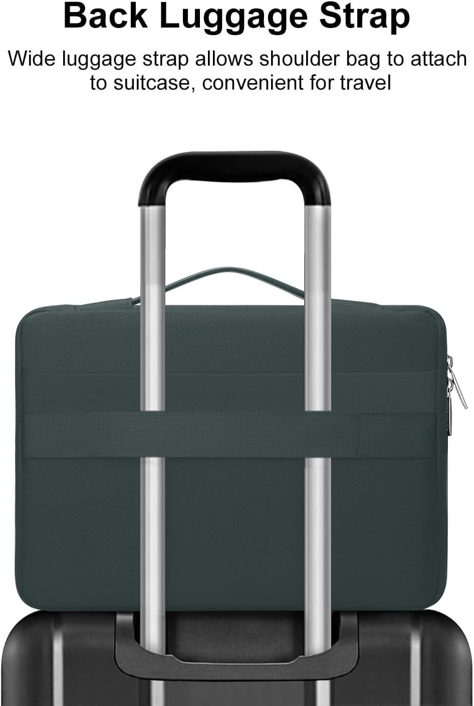 MOSISO 360 Protective Laptop Case 13.3 inch, 13-13.3 inch Laptop Sleeve Compatible with MacBook Air/Pro 13 / Pro 14, HP Dell ASUS Lenovo, Side Open Bag with 2 Raised&1 Flapover Pockets, Emerald Green