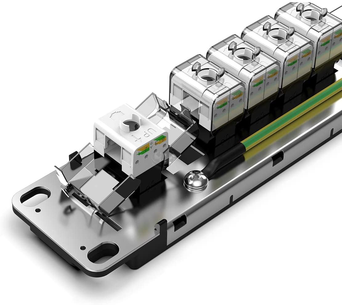AMPCOM CAT6 Keystone Jack Tool-Less RJ45 UTP, No Punch-Down Tool Required Module Coupler 12-Pack Black