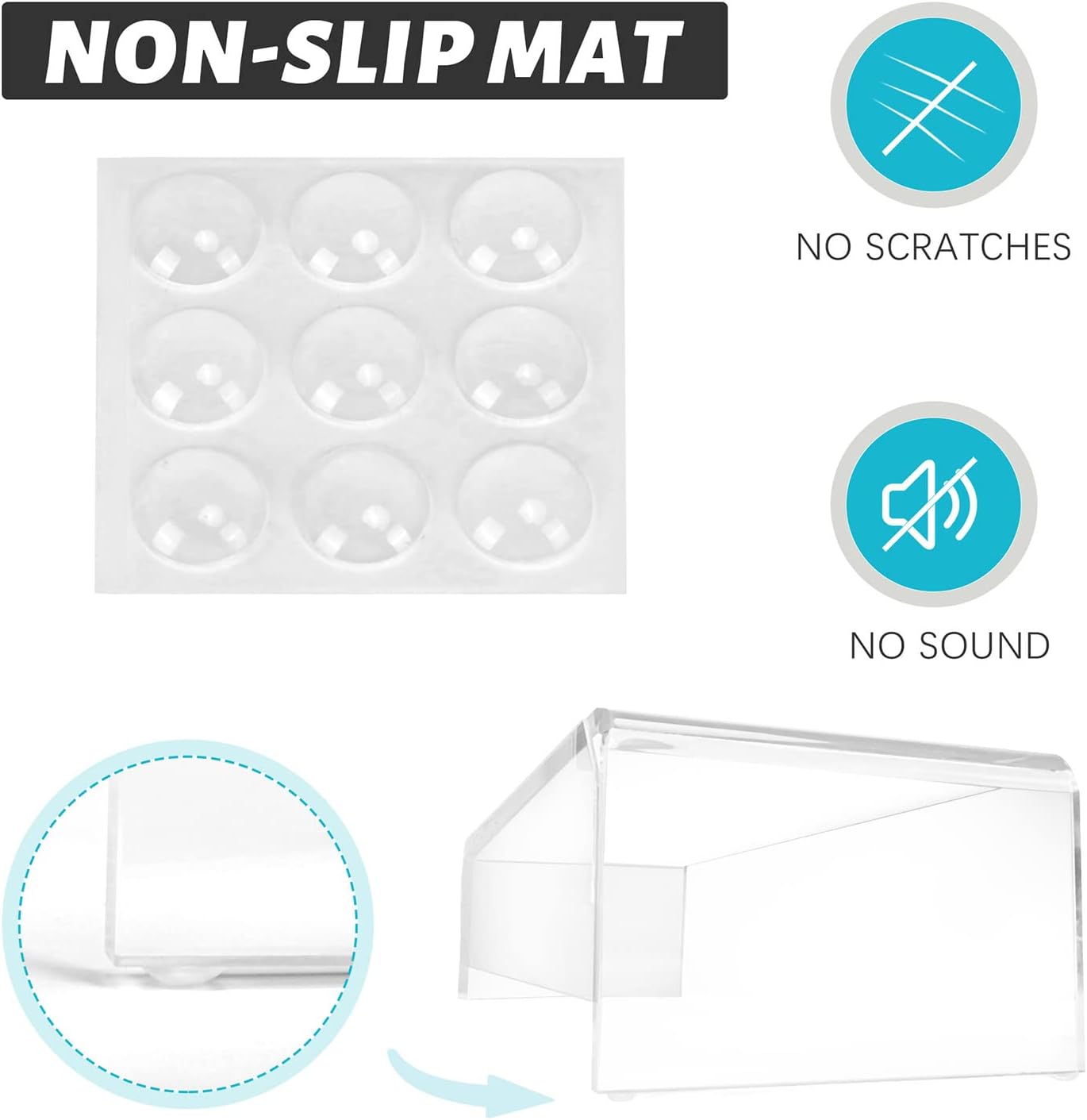 Anti-Cat keyboard cover, laptop keyboard covers cat proof, clear keyboard protector, PC Desk Stand for Keyboard Storage acrylic Monitor Stand Riser and Laptop Stand Riser (20"/7.1"/4.8")