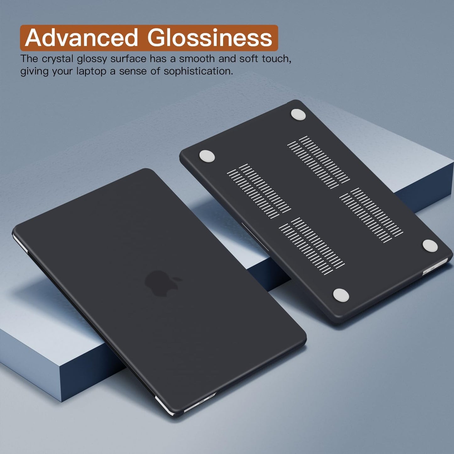 CISSOOK Laptop Hard Shell Case for MacBook Air 13.6 inch M2 A2681, M3 A3113, 2022, 2024, Black, Protective & Scratch Resistant