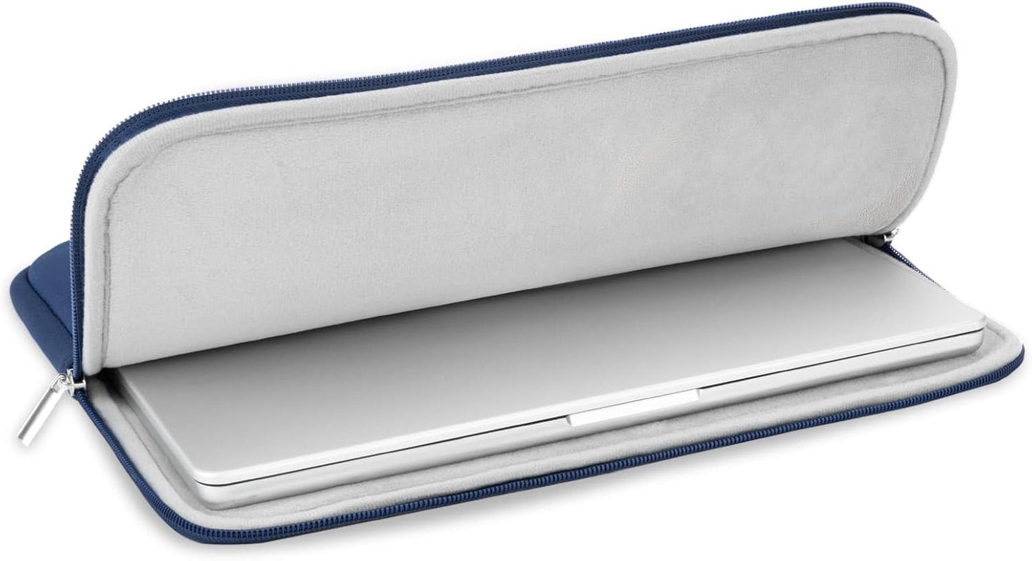 RAINYEAR 15.6 Inch Laptop Sleeve Protective Case Soft Lining Zipper Cover Padded Carrying Bag Compatible with 15.6" Notebook Computer Ultrabook Chromebook (Navy Blue, Upgraded Version)