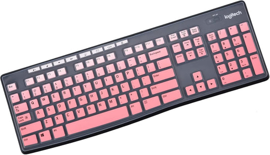 Keyboard Cover for Logitech MK370 MK295 MK270 K270 Wireless Keyboard, Logitech MK370 MK270 Keyboard Skin Protector - Gradual Pink