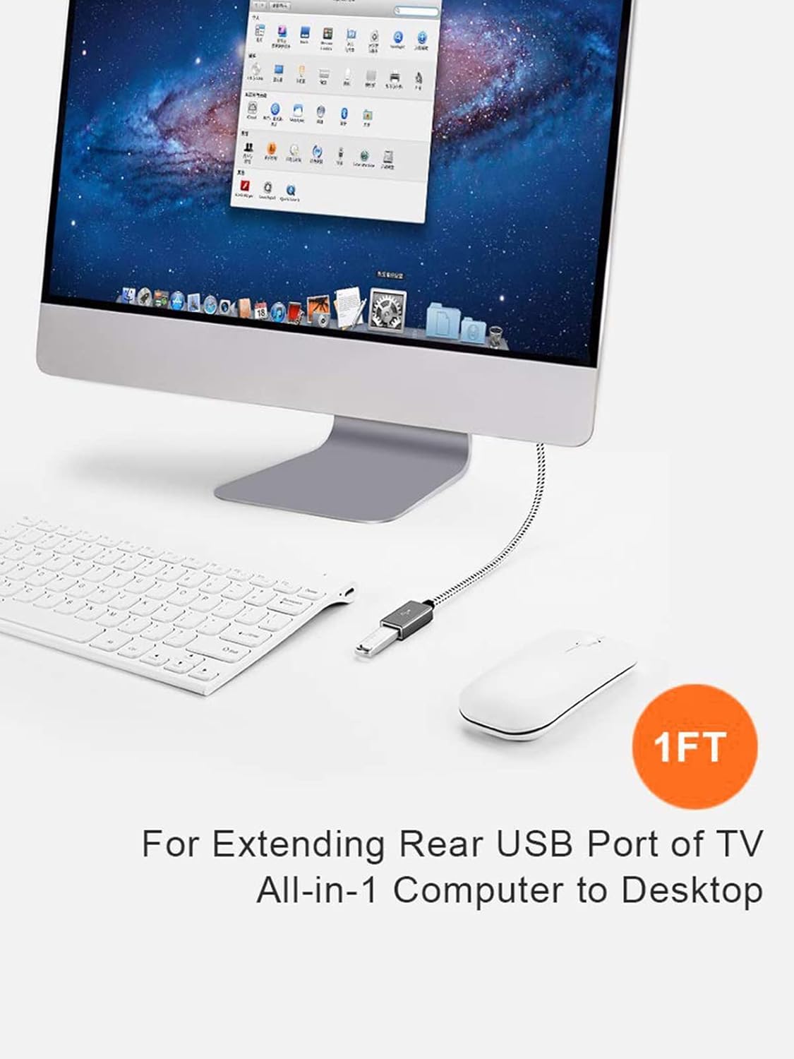 CableCreation [2-Pack] Short USB 3.0 Extension Cable 1FT, USB 3.0 A Male to Female Extender for VR, PlayStation, Xbox, Keyboard, Printer, Scanner, Space Gray 0.3m