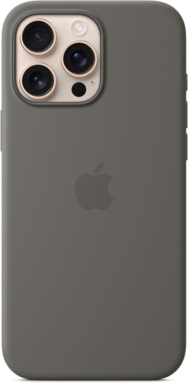 Apple iPhone 16 Pro Max Silicone Case with MagSafe and Camera Control: Lightweight Phone Case, Wireless Charging Compatible, Smooth Matte Finish; Stone Gray