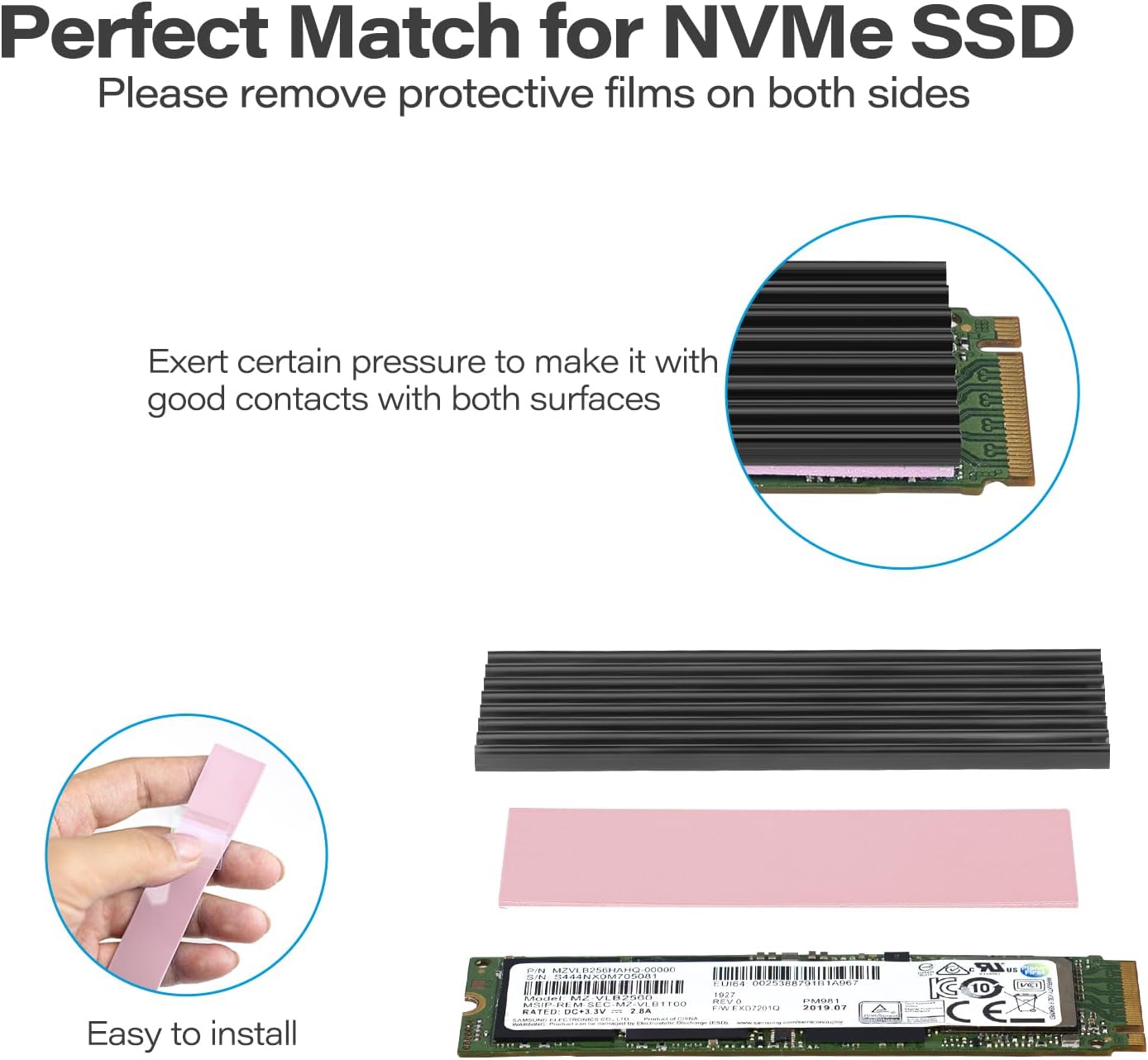 Aairhut 20 Pieces 120 x 20 x 1 mm Thermal Pads, 15 W/m.K Conductive Silicone Pad for M.2 SSD GPU Heatsink LED PS4 PS5 & More - Pink