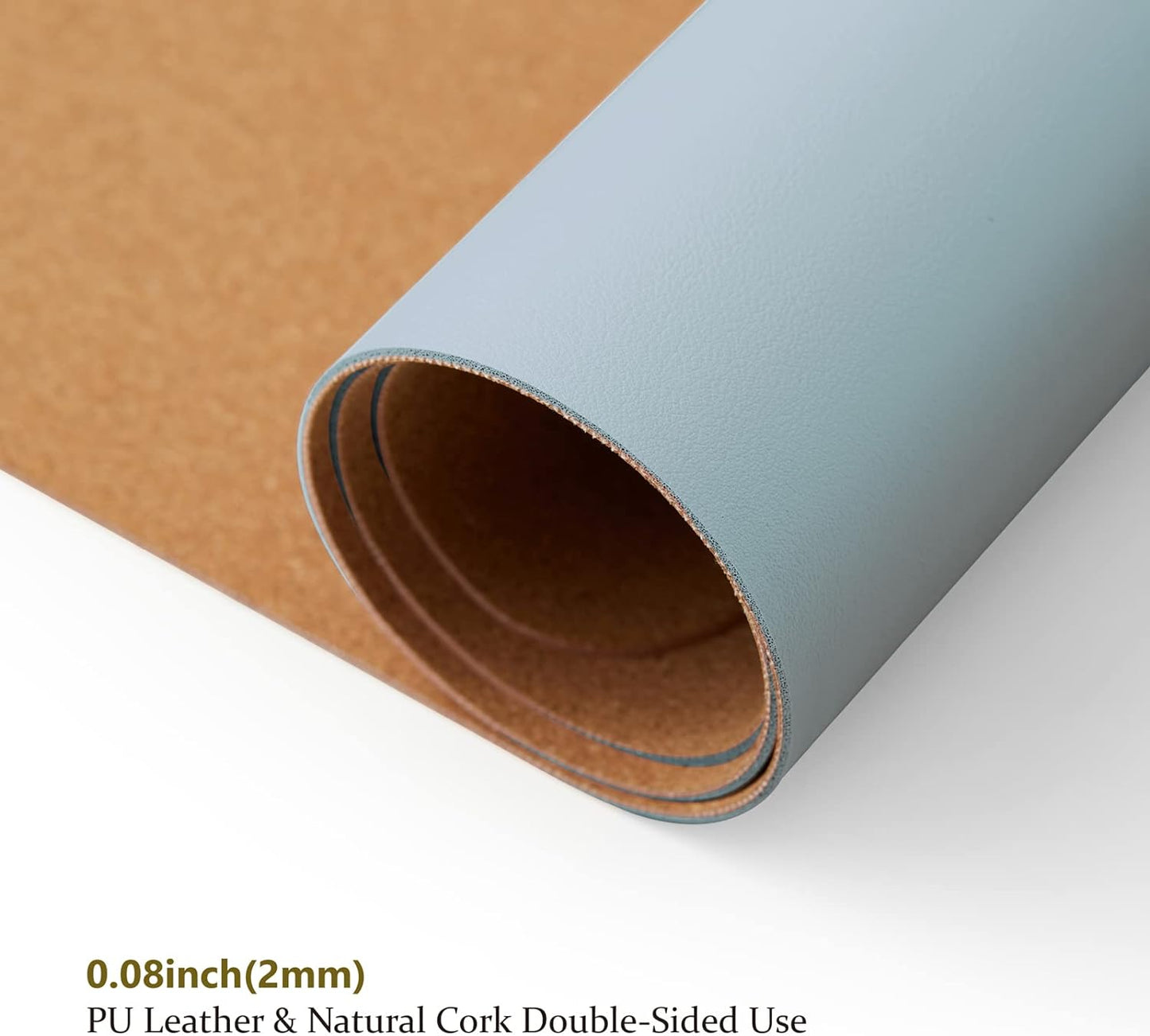 Cork Desk Mat - Small Dual-Sided Desk Pad for Office and Home - Desk Organization and Accessories - Ideal for Large Mouse Pad and Small Desk Mats on Top of Desks(Light Blue,23.6"x 13.8")