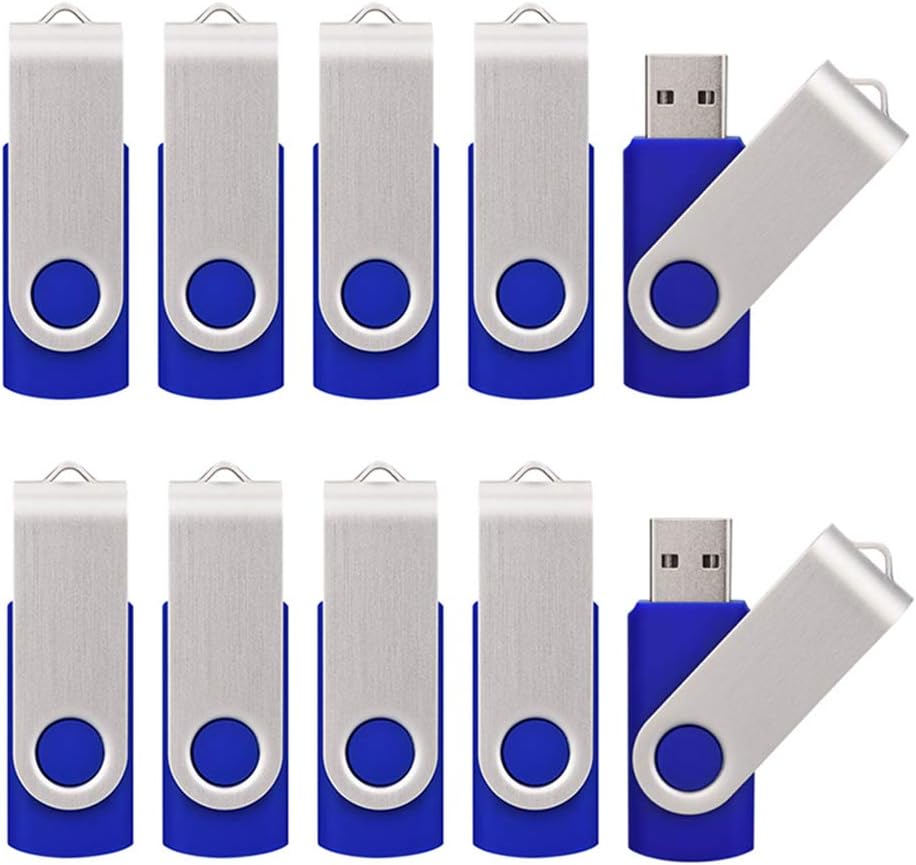 50 Pack USB 2.0 Flash Drives - 32GB Memory Stick, Blue