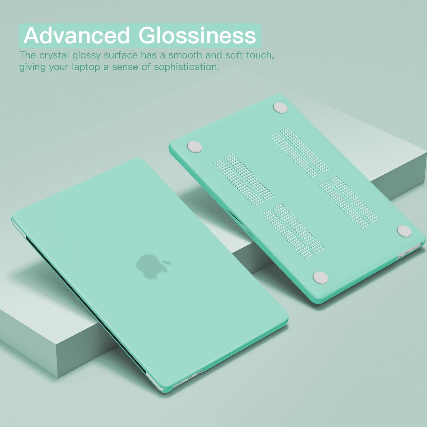 CISSOOK Compatible with MacBook Air 13.6 Inch 2025 2024 2022 Model A3240 A3113 A2681, Plastic Hard Shell Case with Keyboard Cover USB Adapter for MacBook Air 13 M4 M3 M2 Chip, Frosted Green