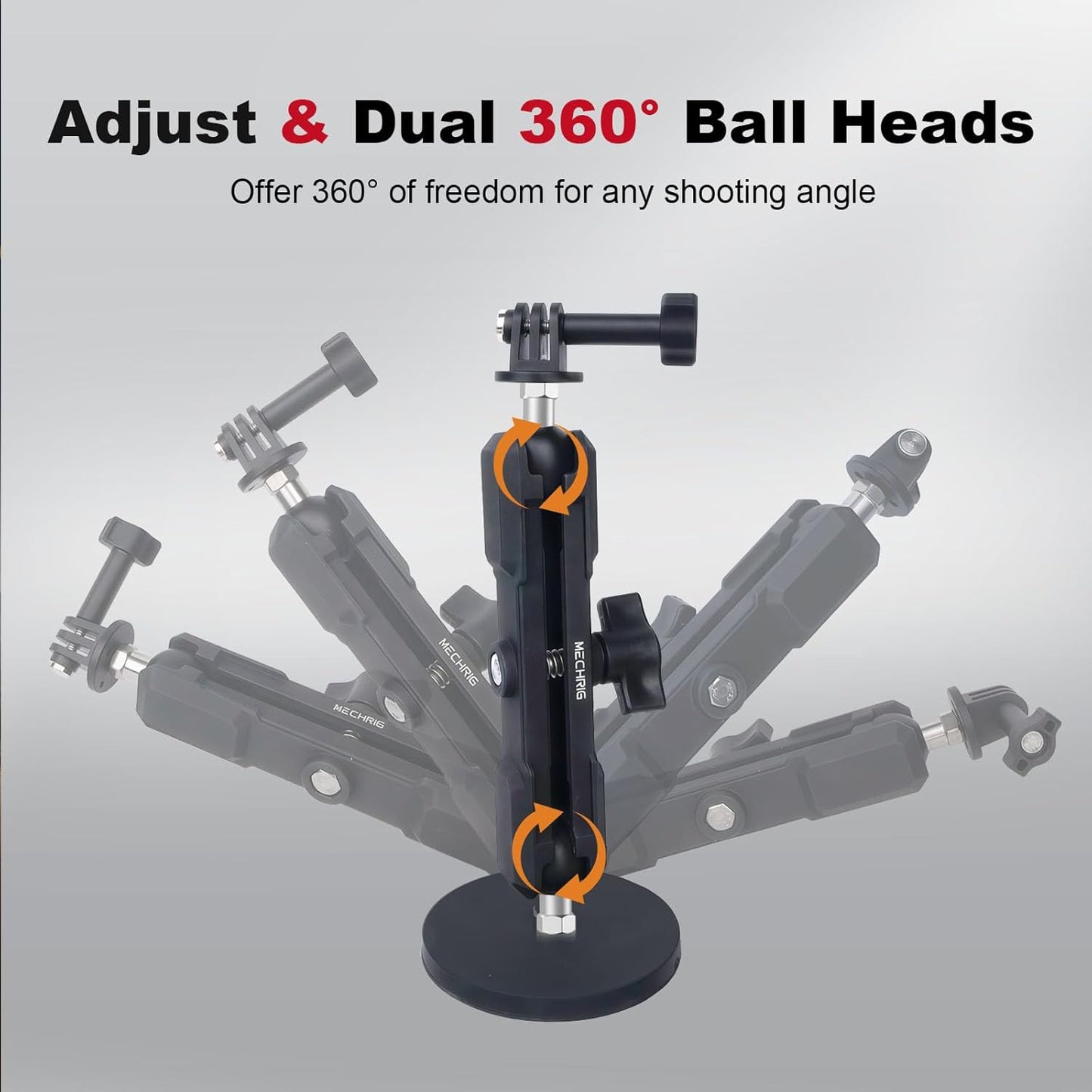 Magnetic Camera Mount for Action Camera, 12 Strong Magnet Base with 360 Rotation Ball Head- Quick Car Holder Attachment for DJl Action 5 Pro 4 Osm0 Pocket 3 GoPrO Max her0 13 12 lnsta36o X5 X4,JC030