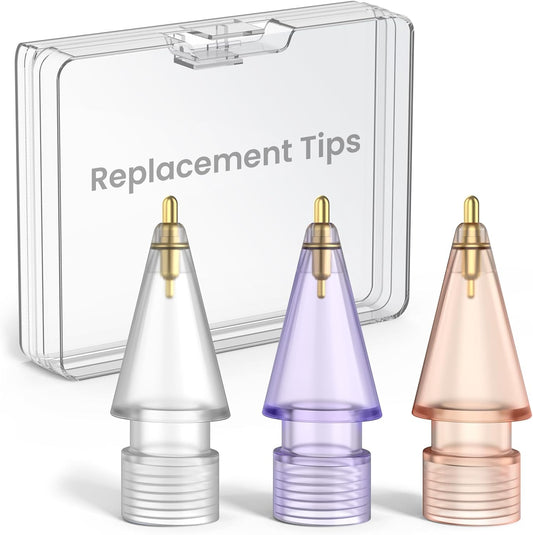 Delidigi 3 Pack Replacement Tips Compatible with Apple Pencil Pro/2nd Generation/1st Gen/USB C, Wear-Resistant iPencil Nibs Accessories Fine Point Precise Control Pen Like Tips