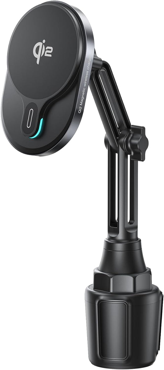for Qi2 15W Wireless MagSafe Car Mount Charger Cup Phone Holder,15W Fast Charging Charger Phone Holder Mount for iPhone 16/15/14/13/12, Galaxy S25, Fast Charging for Magnetic iPhone Car Accessories