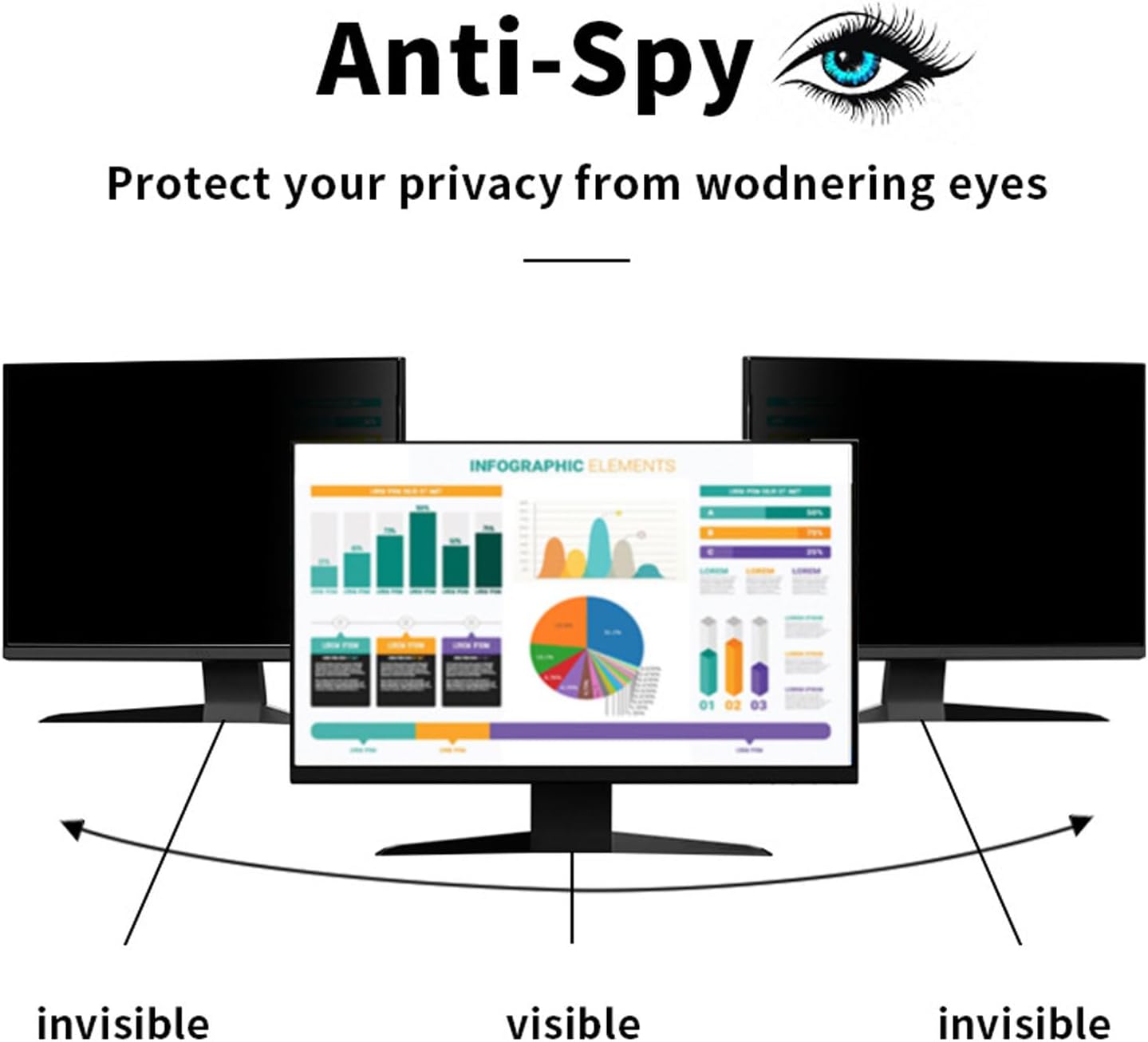 34 Inch Computer Privacy Screen for 21:9 Aspect Ratio Widescreen Monitor,Removable Anti Spy Data Confidentiality Security Privacy Protector Film,Anti Blue Light Glare Monitor Privacy Filter