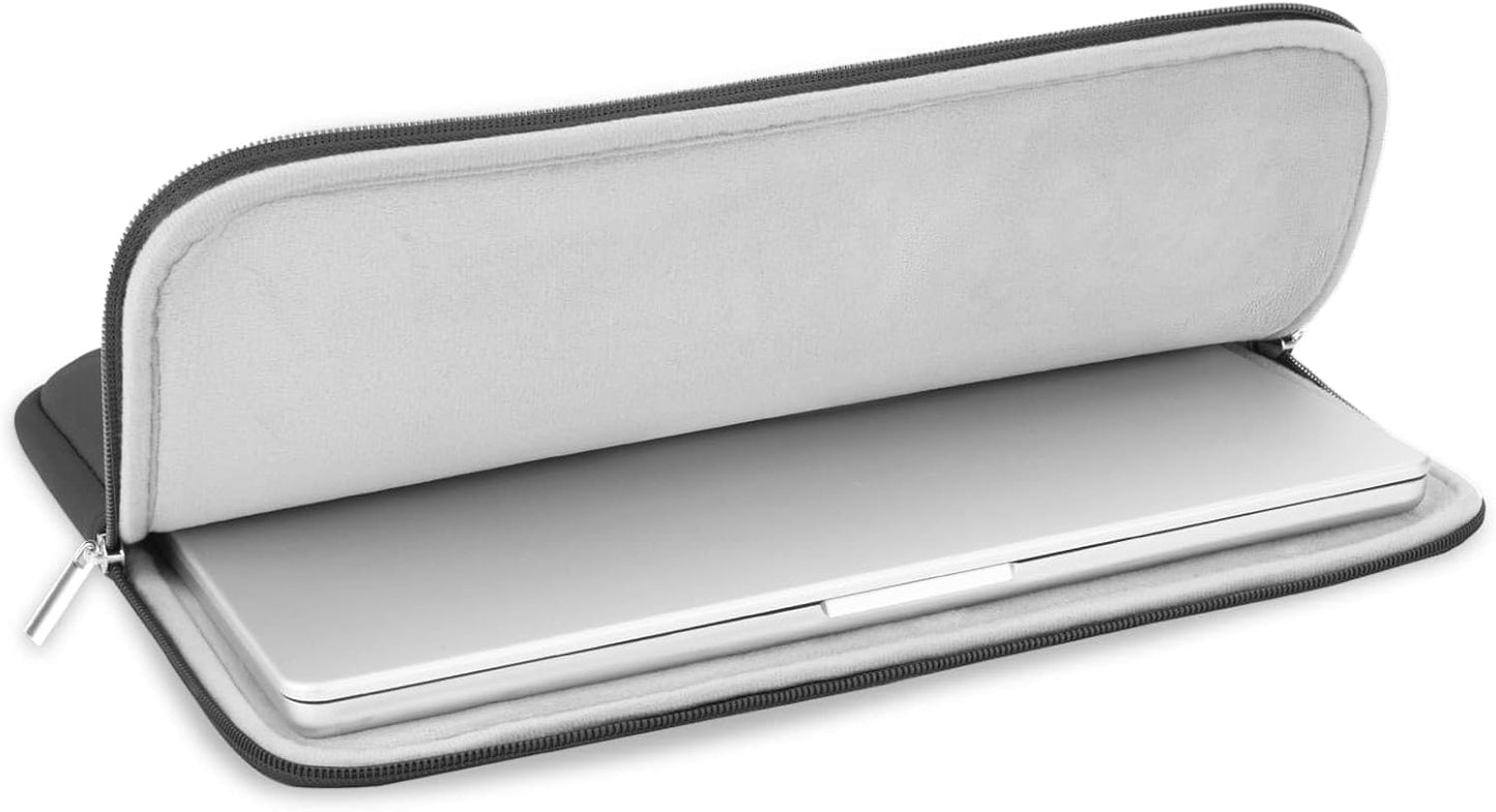RAINYEAR Laptop Sleeve Case Compatible with 13.3 Inch Notebook Computer Tablet Chromebook 14" MacBook Pro M1 M2 M3 M4 Pro/Max Soft Cover Protective Case Zipper Carrying Bag (Gray, Upgraded Version)