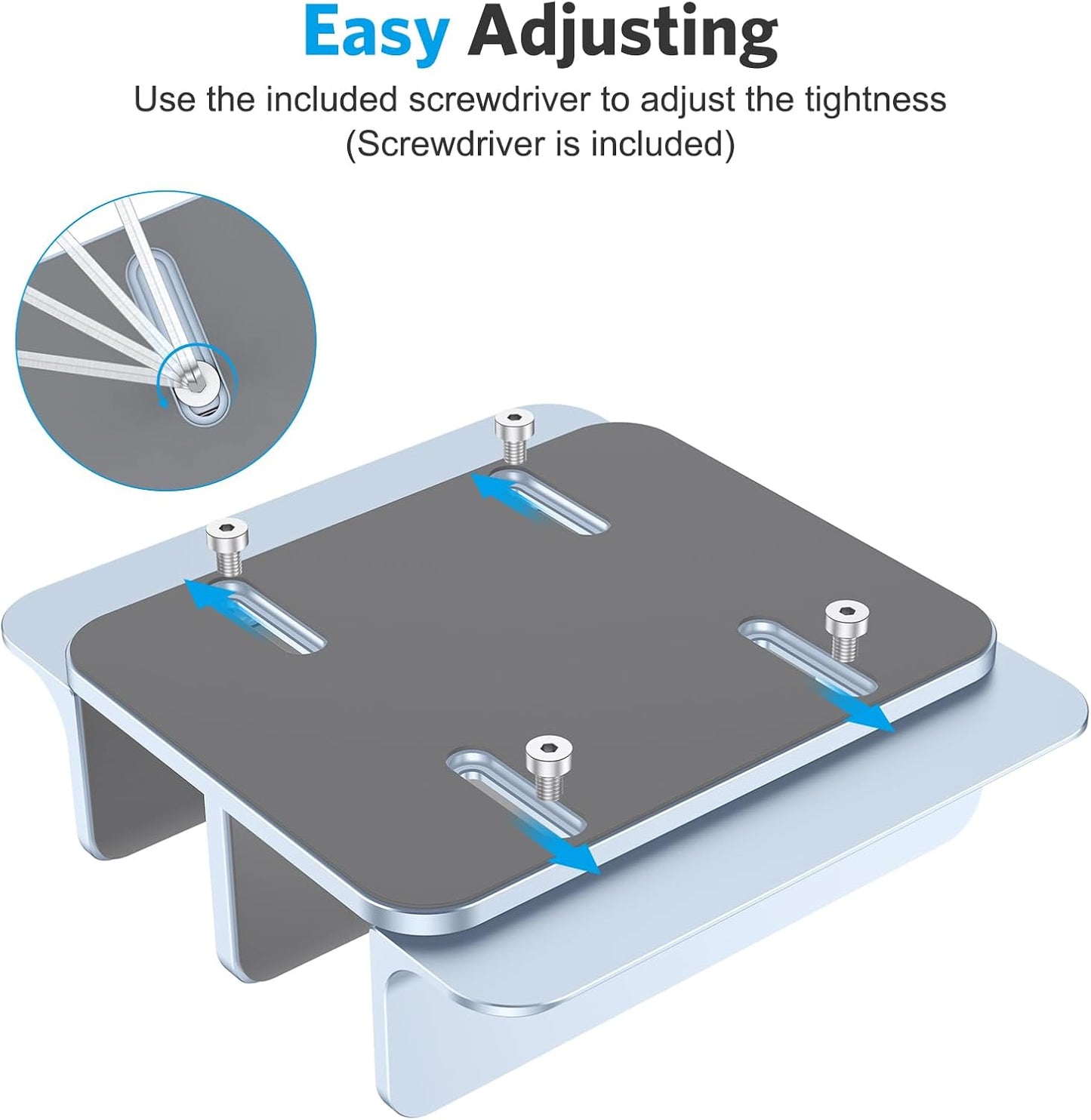 OMOTON [Updated Dock Version Vertical Laptop Stand, Double Desktop Stand Holder with Adjustable Dock (Up to 17.3 inch), Fits All MacBook/Surface/Samsung/HP/Dell/Chrome Book (Sky Blue)