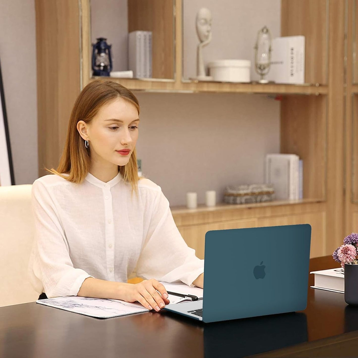 MOSISO Compatible with MacBook Air 13 inch Case 2025 2024 2023 2022 M4 A3240 M3 A3113 M2 A2681, Plastic Hard Shell&Keyboard Cover&Screen Film&Type C for MacBook Air 13.6 inch Case, Teal Green