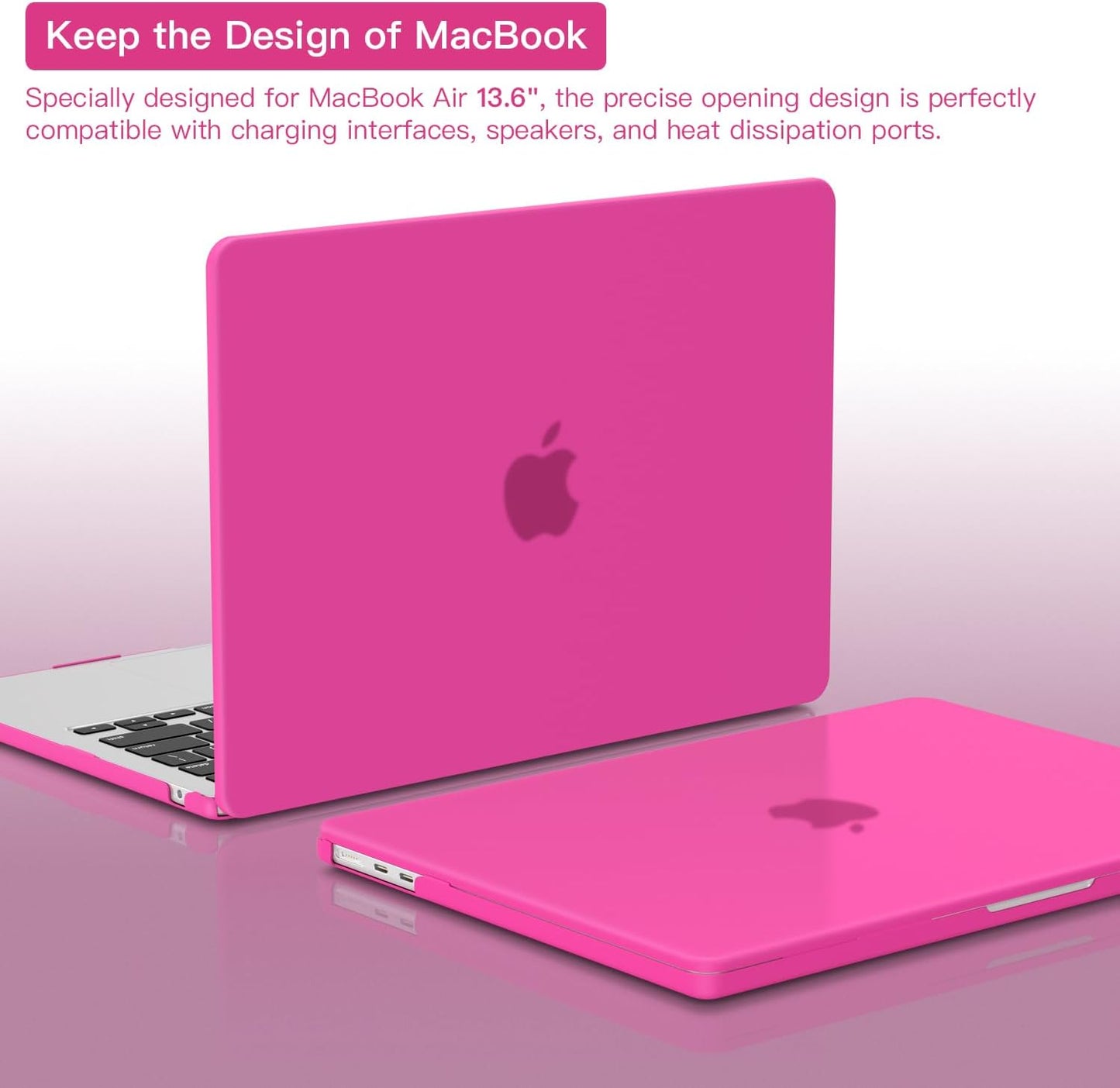 CISSOOK Compatible with MacBook Air 13 inch Case 2025 2024 2023 2022, Hard Shell Case Keyboard Cover for MacBook Air 13.6 inch M2 M3 M4 Chip A3240 A3113 A2681, Matte Rose Red