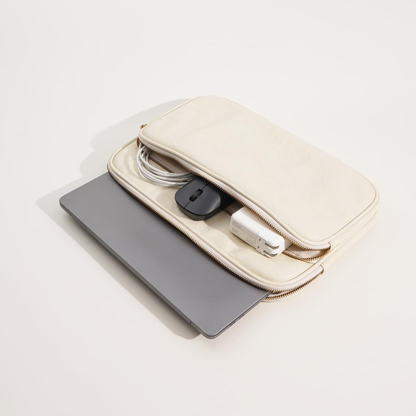 Laptop Sleeve Bag 13 Inch Compatible with 2024 MacBook Air 13 M3 M2 M1, New MacBook Pro 13 M2 M1, Dell XPS 13 Color Cream
