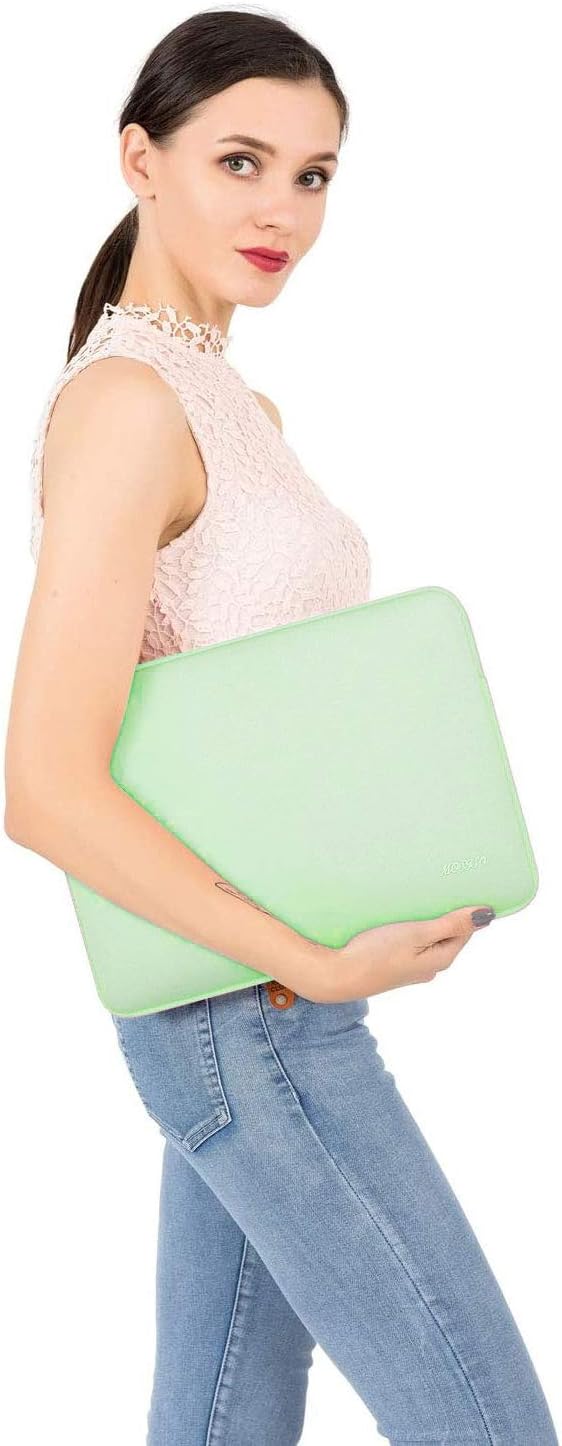 MOSISO Laptop Case 15 inch, 15 inch Laptop Sleeve Bag Compatible with MacBook Air 15 M4 A3241 M3 A3114 M2 A2941 2025 2024 2023, Dell XPS 15, Neoprene Computer Sleeve Bag with Small Case,Honeydew Green