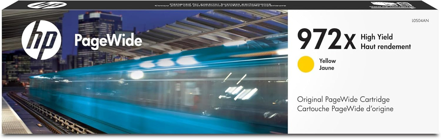 HP 972X PageWide Ink Cartridge for HP Printers | High Yield Yellow | Works With Series: Pro 452, 477, 552dw, 577 | L0S04AN