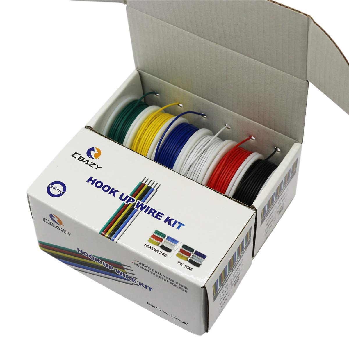 Hook up Wire Kit (Stranded Wire Kit) 26 Gauge 6 Colors 32.8 feet Each Electrical Wire 26 AWG PVC Wire