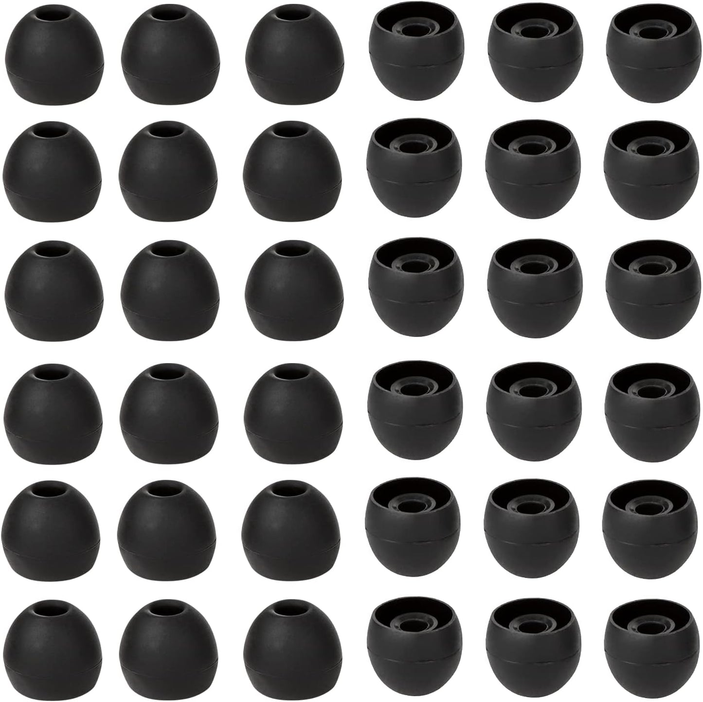 36 Pieces Large Earbud Tips Soft and Comfortable Silicone Earbud Tips Ear Bud Replacement Pieces Silicone Fit Most in-Ear Headphones，Inner Hole 3.8mm -5.5mm，Large Black Earbuds Silicone Tips