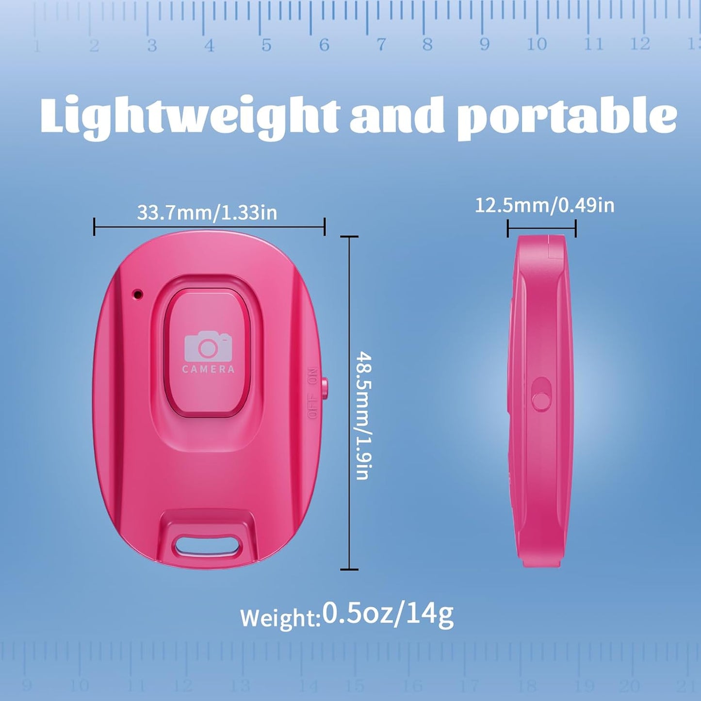 MAIRAN Rechargeable Wireless Camera Remote Shutter for iPhone and Android Smartphones, 2 Pack Bluetooth Phone Remote Control,Selfie Button for Photos and Videos Charging Cable Included- Pink&White