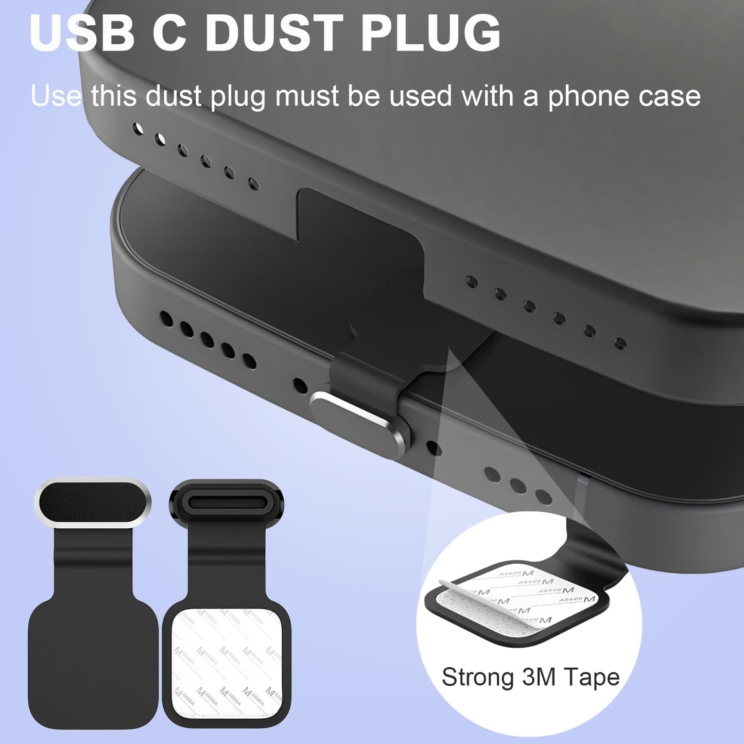 6 Pack USB C Dust Plug, Anti-Lost USB C Plug Cover USB C Charging Port Protector Cover with Speaker Dust Cover Compatible with iPhone, 16, 15 (Pro, Plus, Pro Max) iPhone 17