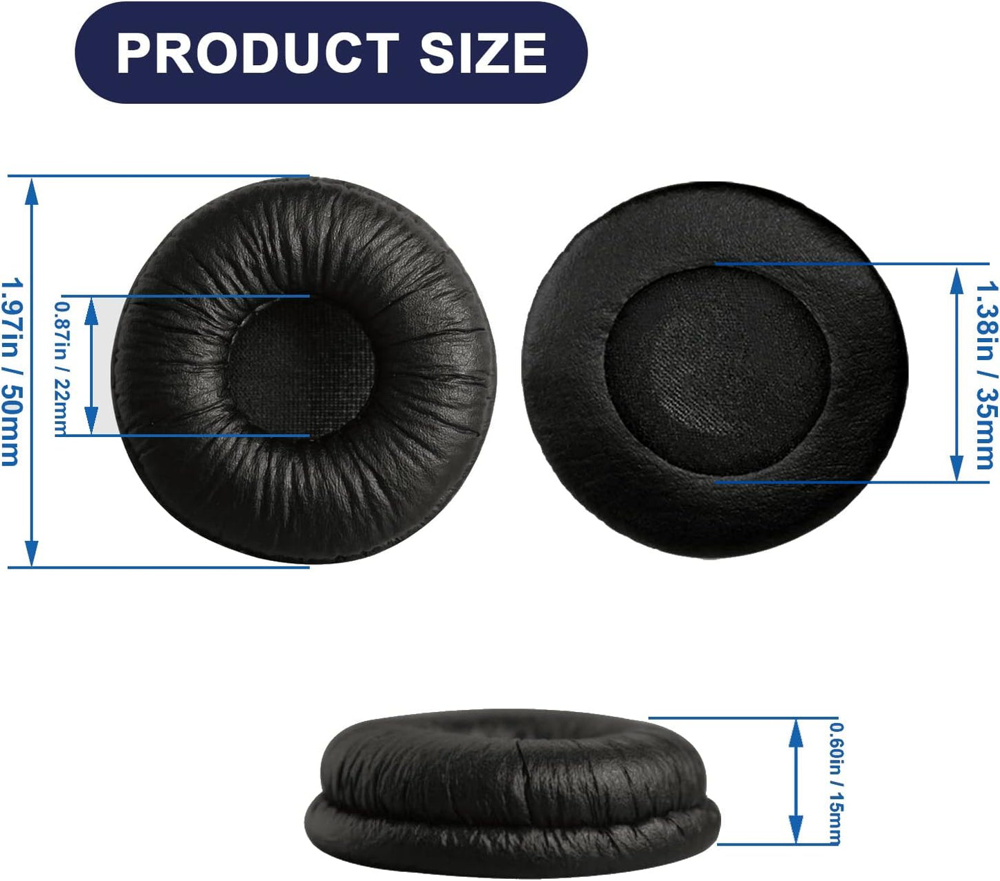 Ear Cushions for Plantronics Headset Replacement Ear Pads Compatible with Plantronics HW251N HW261N HW510 HW520 Blackwire C320 3210 3220 3320 Jabra Biz 1500 GN2000 PRO 920 9450 Headphones (4 Pack)