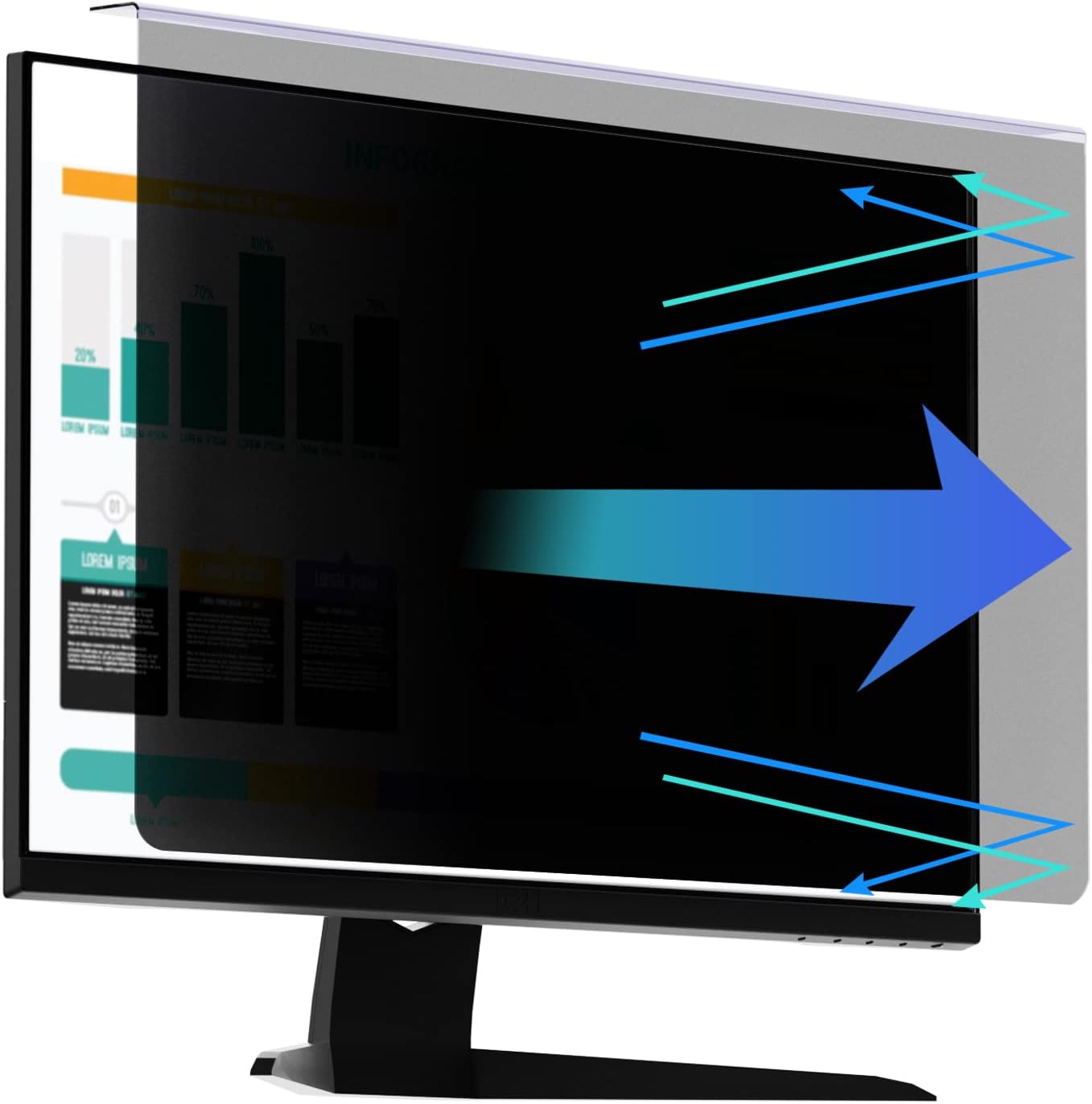 Computer Privacy Screen Protector for 23, 23.6, 23.8 and 24 Inches Monitor Anti Blue Light Filter Hanging Type Anti Scratch Easy Installation Shield for Desktop Computer (24 Inches)