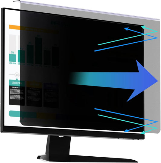 Computer Privacy Screen Protector for 20, 20.2, 21.5, 21.6, 22 Inches - 16:9 / 16:10 Aspect Ratio Monitor Anti Blue Light Widescreen Filter Hanging Type Easy Installation Shield for Desktop Computer
